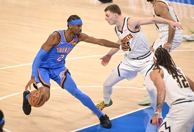 雷霆大胜掘金挺进西决!亚历山大成为队史第二位在抢七大战中砍下35+得分的球员 雷霆大胜掘金挺进西决!亚历山大成为队史第二位在抢七大战中砍下35+得分的球员